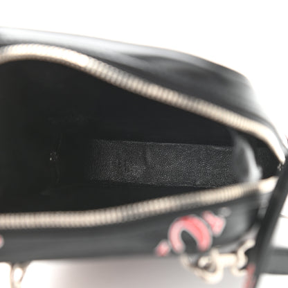 Balenciaga Calfskin Logo Print Cash Phone Holder Bag Black Red 5 of 8