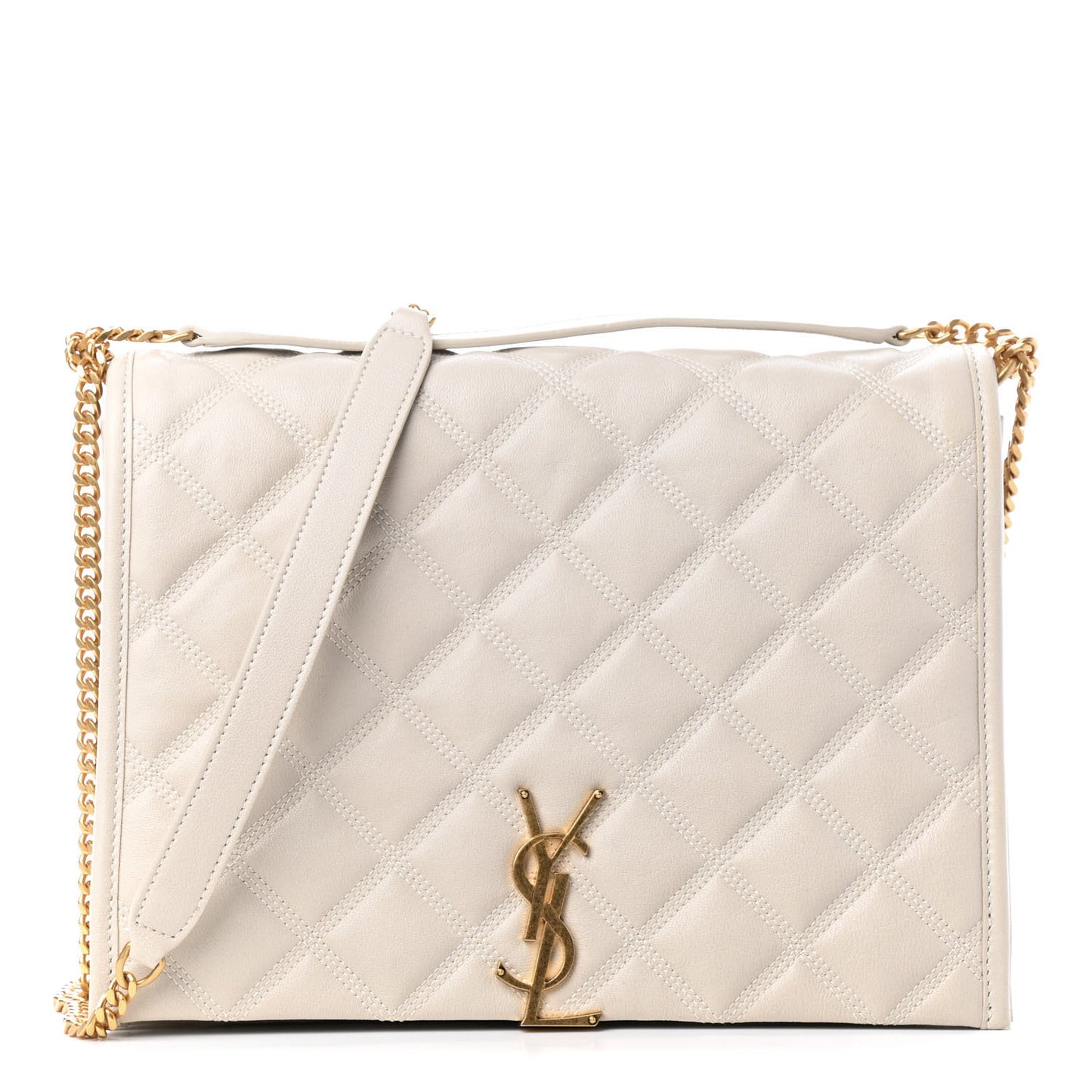 Lambskin Quilted Small Becky Chain Bag Blanc Vintage