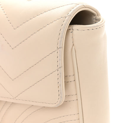 Gucci Calfskin Matelasse Pearly GG Marmont Chain Belt Bag Mystic White 16 of 19
