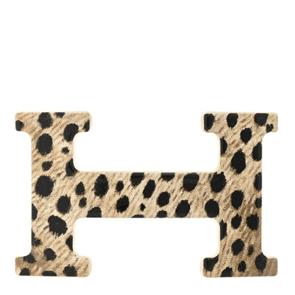 Hermes Enameled Steel Printed 24mm Felines H Email Belt Buckle Leopardus 1 of 3