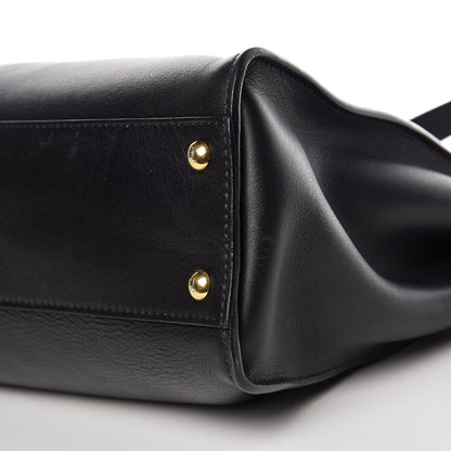 Fendi Vitello Seta Shiny Nappa Medium Peekaboo Iconic Satchel Black 6 of 14