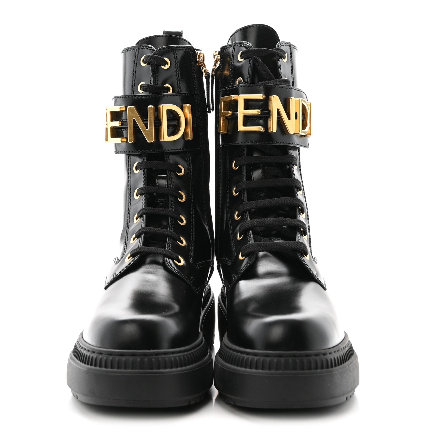 Fendi Vitello Abrasivato Fendigraphy 50mm Biker Boots 38.5 Black 3 of 9
