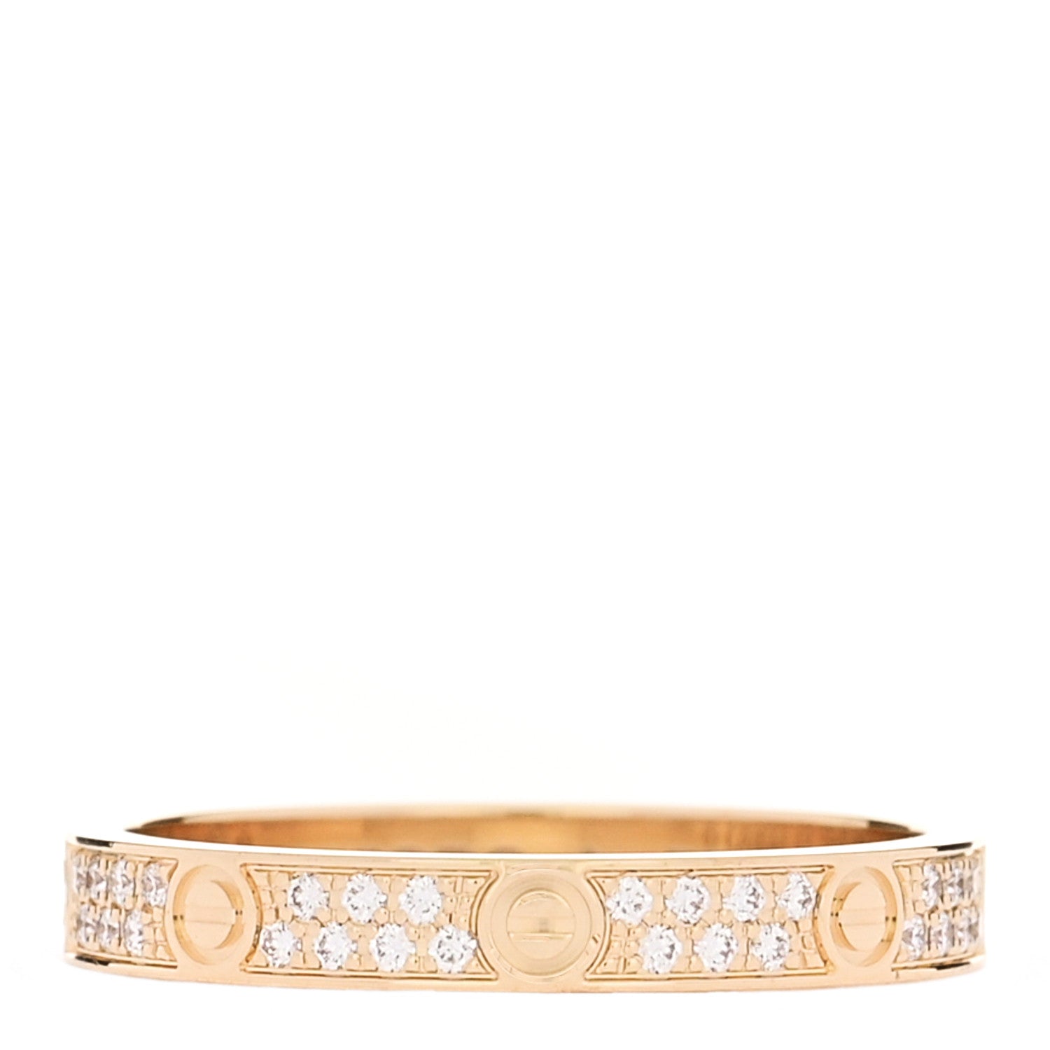 Cartier 18K Yellow Gold Diamond 2.6mm LOVE Paved Band Ring 48 4.5 1 of 5