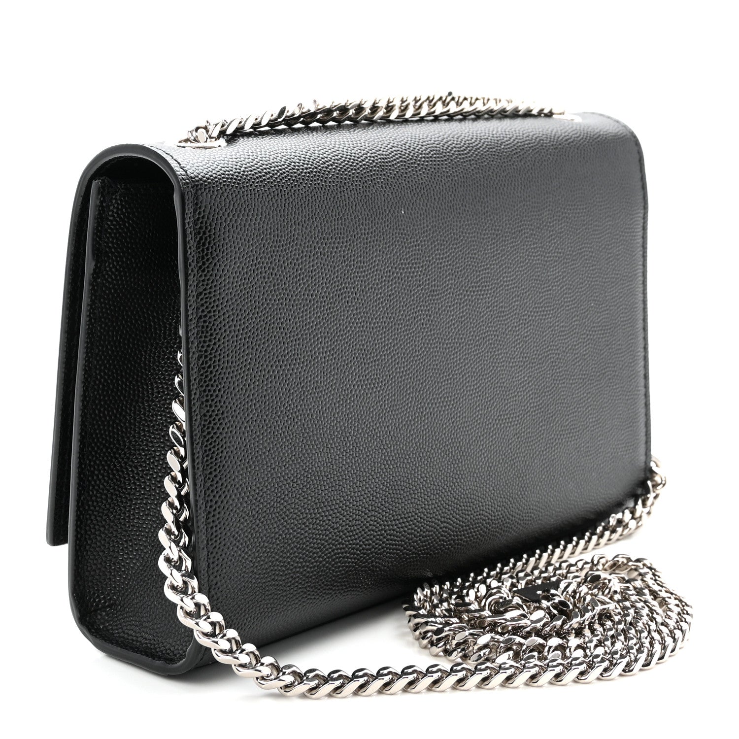 Saint Laurent Grain De Poudre Small Monogram Kate Satchel Black 3 of 9