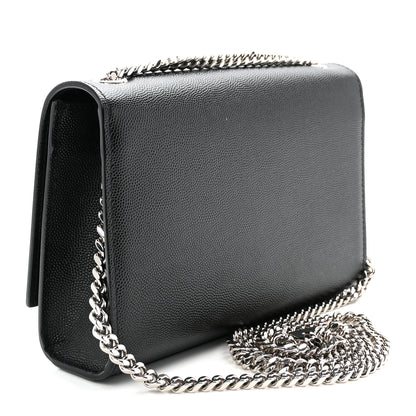 Saint Laurent Grain De Poudre Small Monogram Kate Satchel Black 3 of 9
