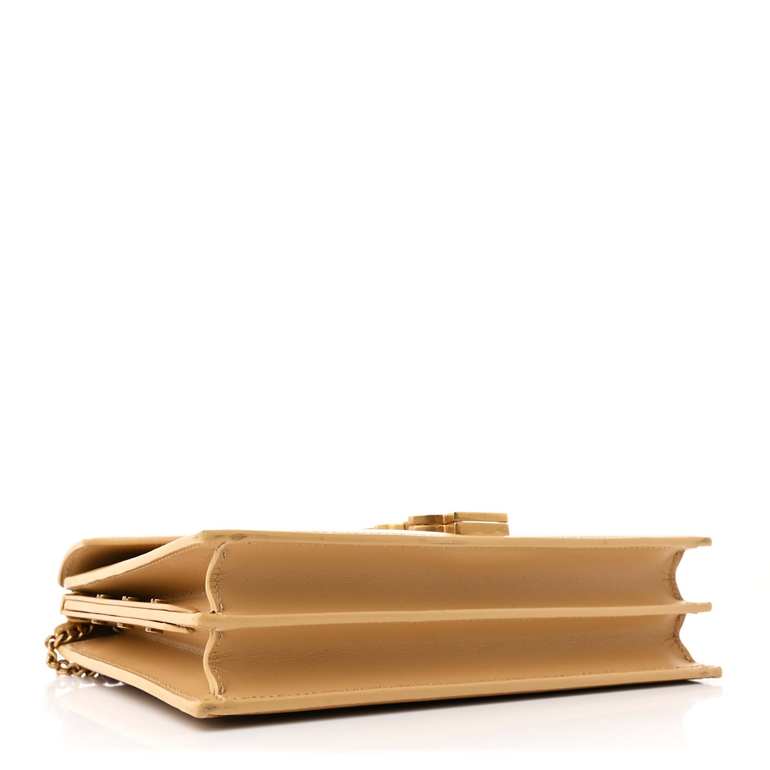 Saint Laurent Canvas Calfskin Classic Monogram Cassandra Grege Brown Gold 4 of 11