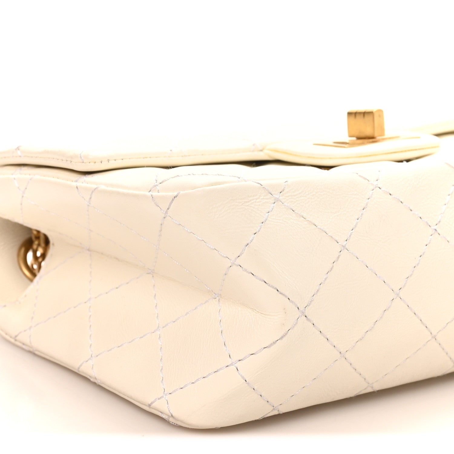 Chanel Aged Calfskin Quilted 2.55 Reissue Mini Flap White 9 of 10