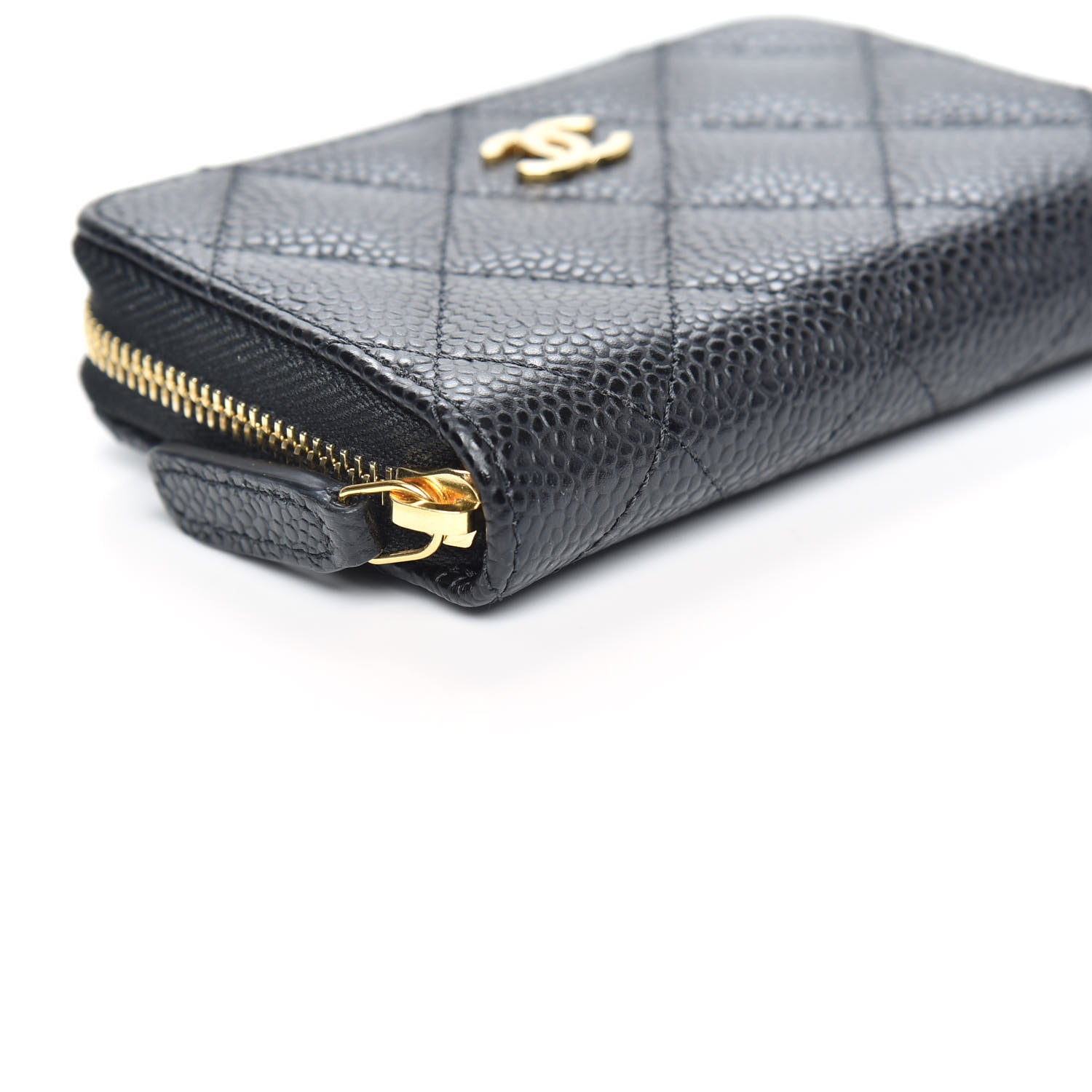 Chanel Caviar Quilted Zip Coin Purse Black 8 of 10