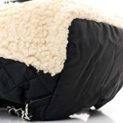 Chanel Wool Nylon Quilted Coco Neige Backpack Black Ecru 9 of 10
