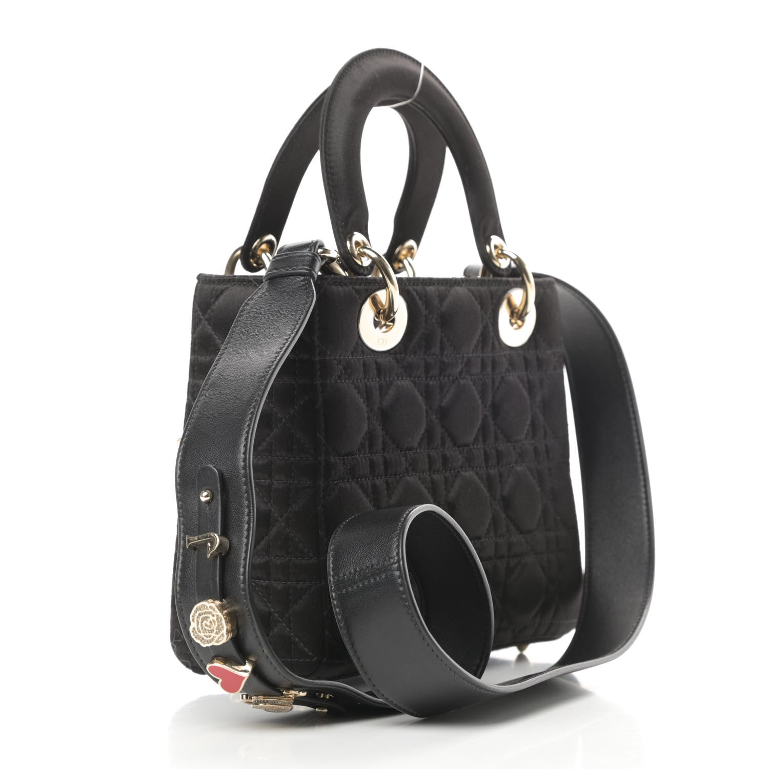 Christian Dior Satin Swarovski Crystal Cannage My ABC Lady Dior Black 3 of 11