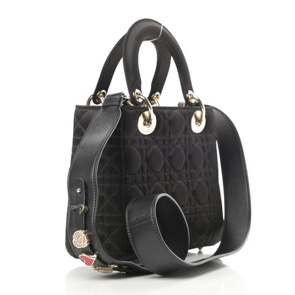Christian Dior Satin Swarovski Crystal Cannage My ABC Lady Dior Black 3 of 11