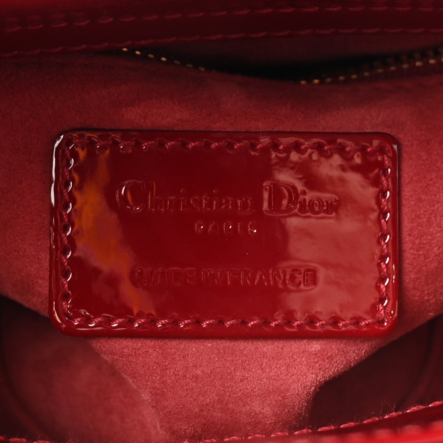 Patent Cannage Mini Lady Dior Red