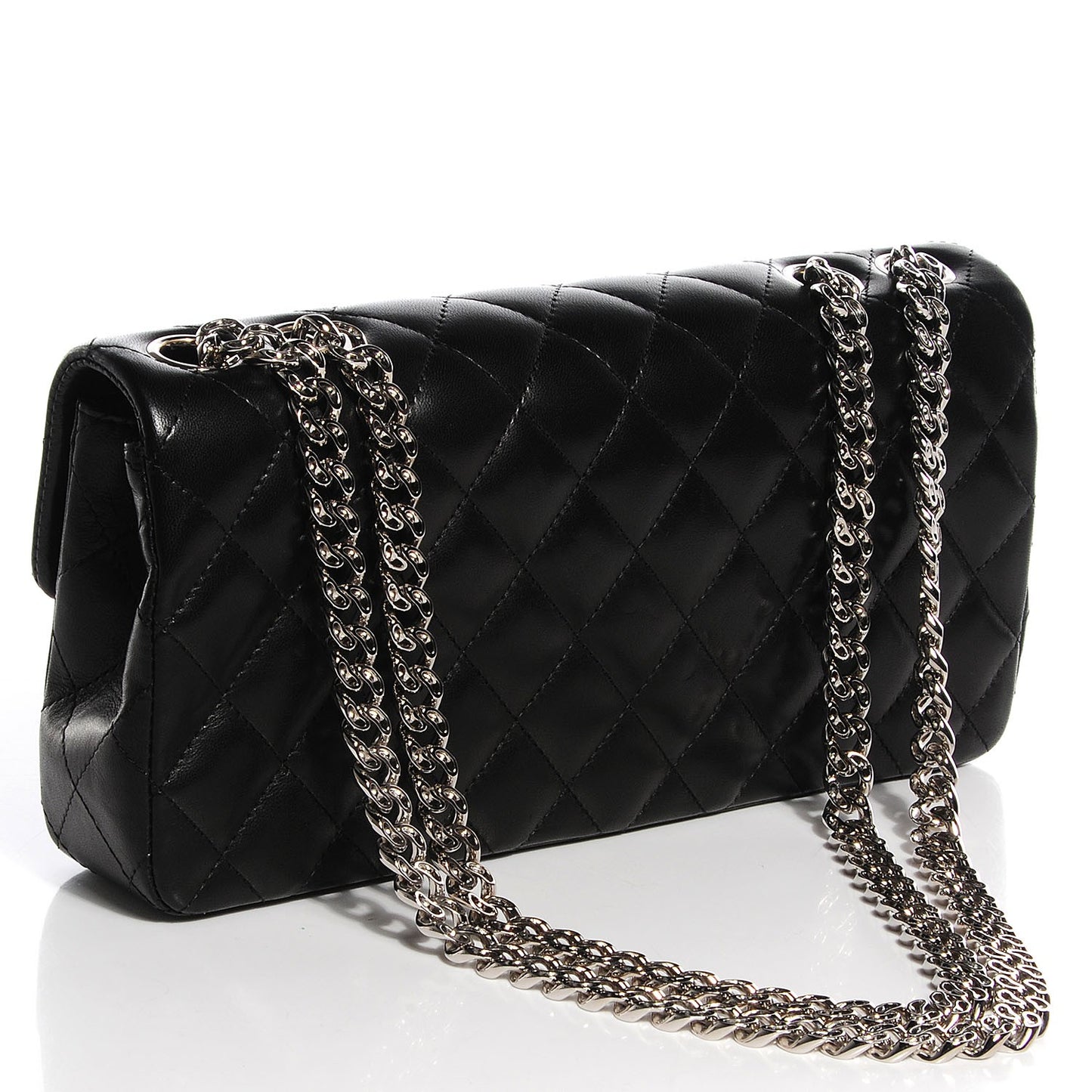 Lambskin Quilted East West Flap Black