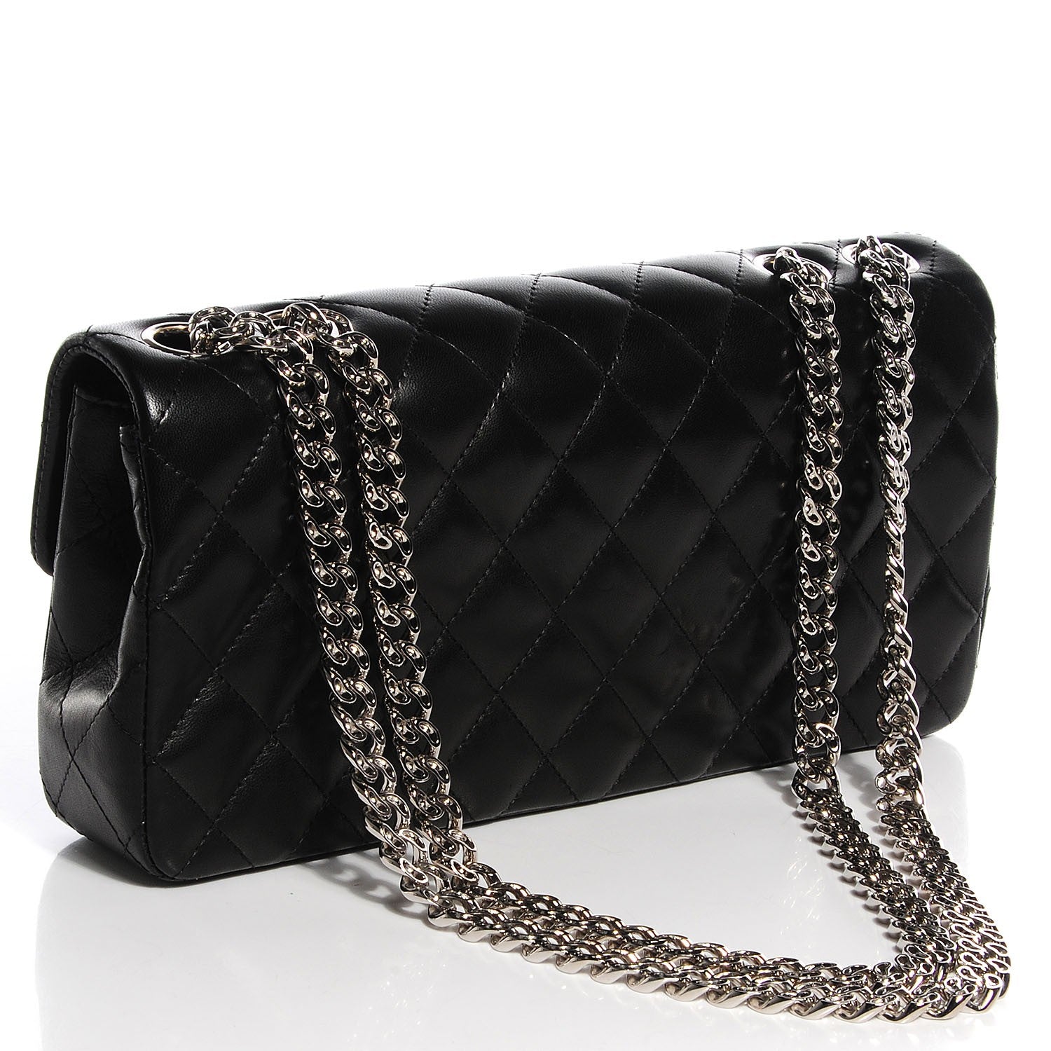 Chanel Lambskin Quilted East West Flap Black 3 of 8