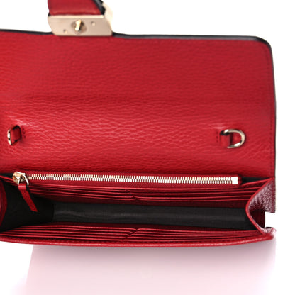 Gucci Dollar Calfskin Interlocking G Chain Wallet Red 5 of 12