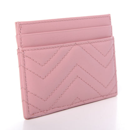 Gucci Calfskin Matelasse GG Marmont Card Holder Wild Rose 3 of 8