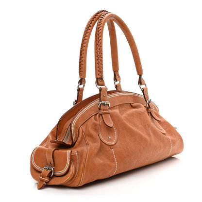 Christian Dior Calfskin Large My Dior Frame Pocket Satchel Brown 3 of 12