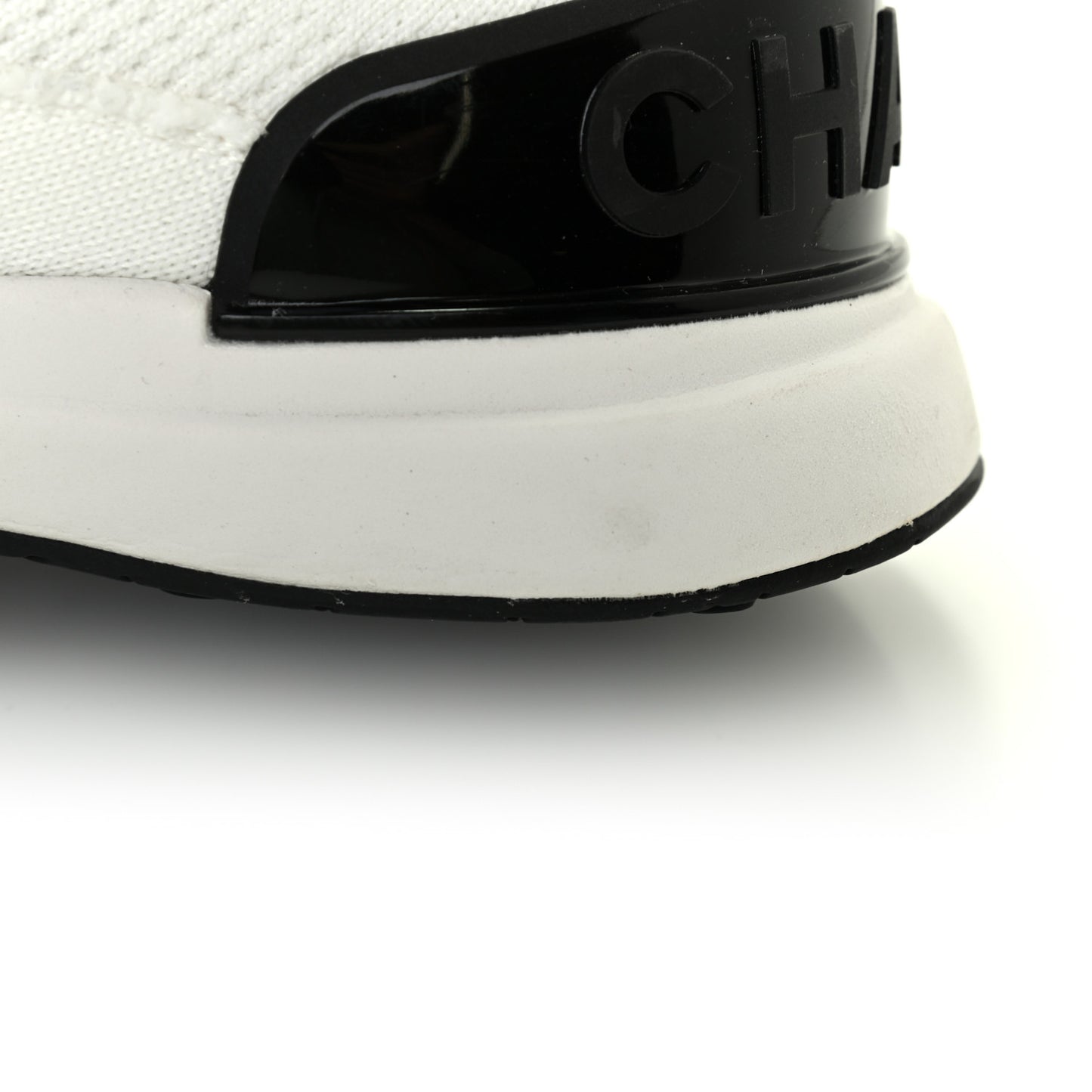 Fabric Suede Calfskin Stretch CC Sneakers 36 White Black
