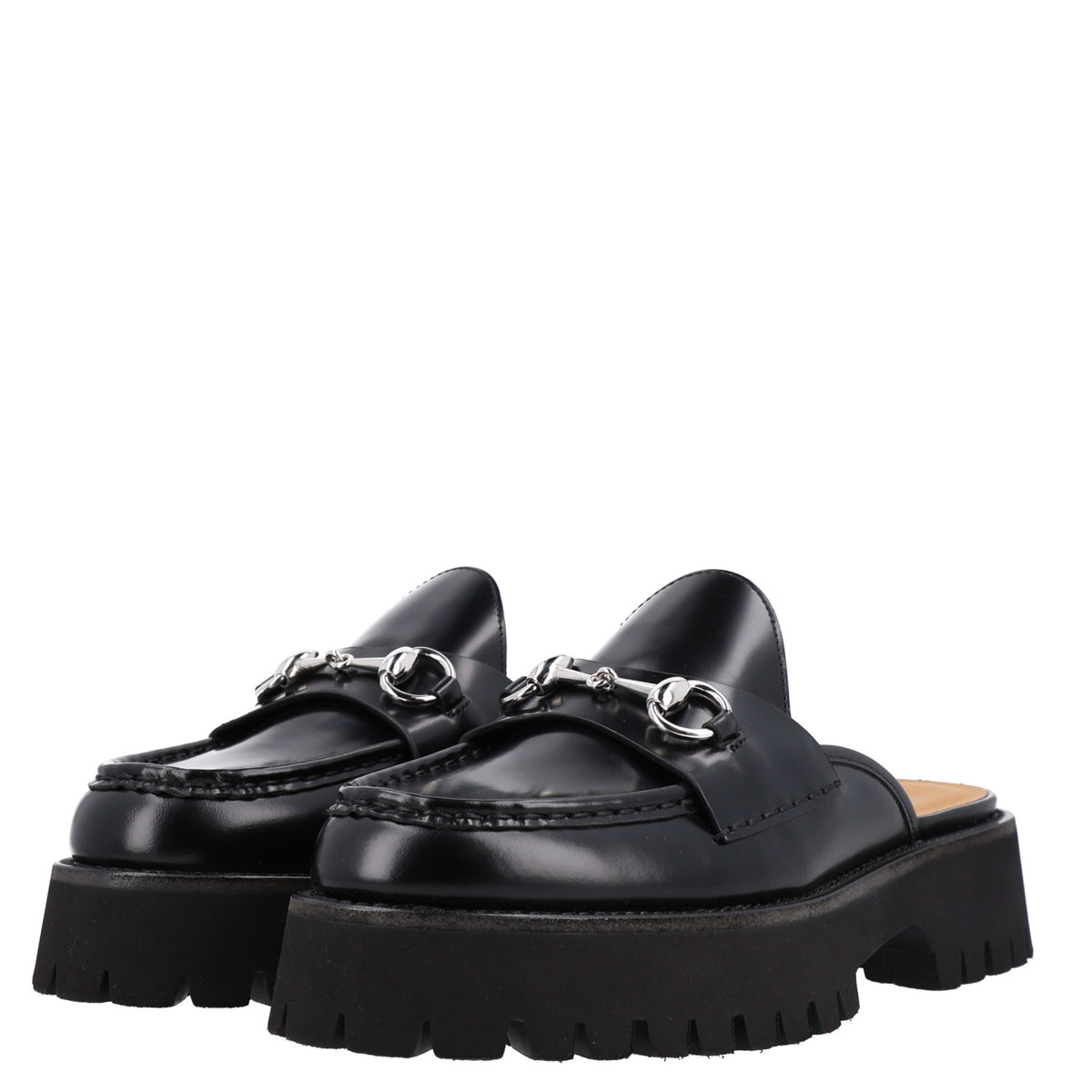 Gucci Magnum Calfskin Womens Horsebit Platform Mules 39.5 Black 4 of 8