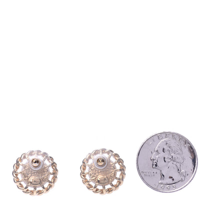 Chanel Pearl Crystal CC-Casino Round Earrings Gold 2 of 5