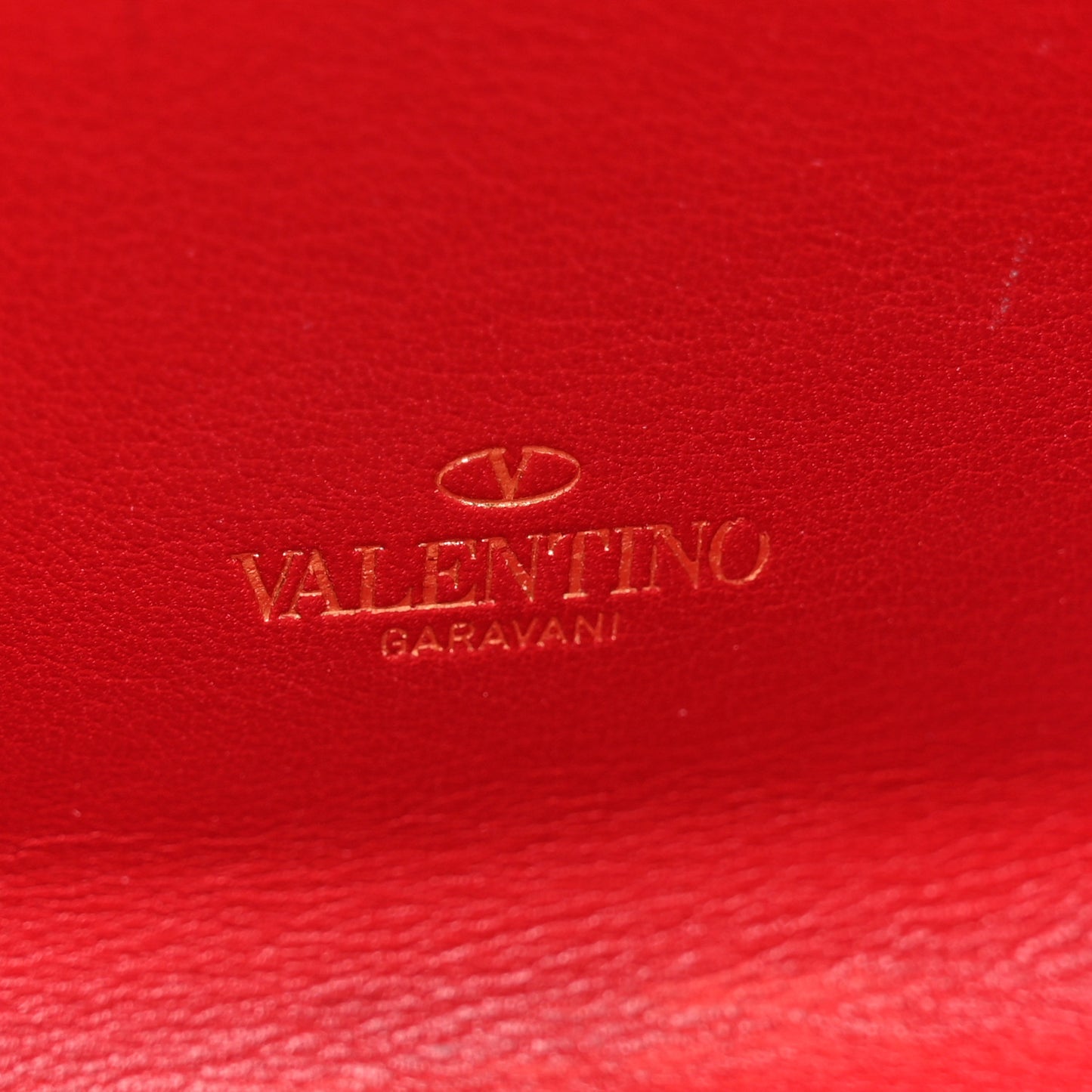 Calfskin Rockstud Compact Zip Around Wallet Rosso Valentino