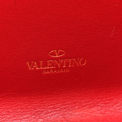 Valentino Garavani Calfskin Rockstud Compact Zip Around Wallet Rosso Valentino 6 of 9