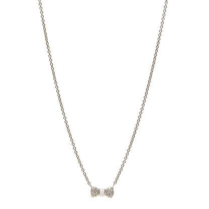 Van Cleef & Arpels 18K Yellow Gold Diamond White Coral Bow Necklace 1 of 5