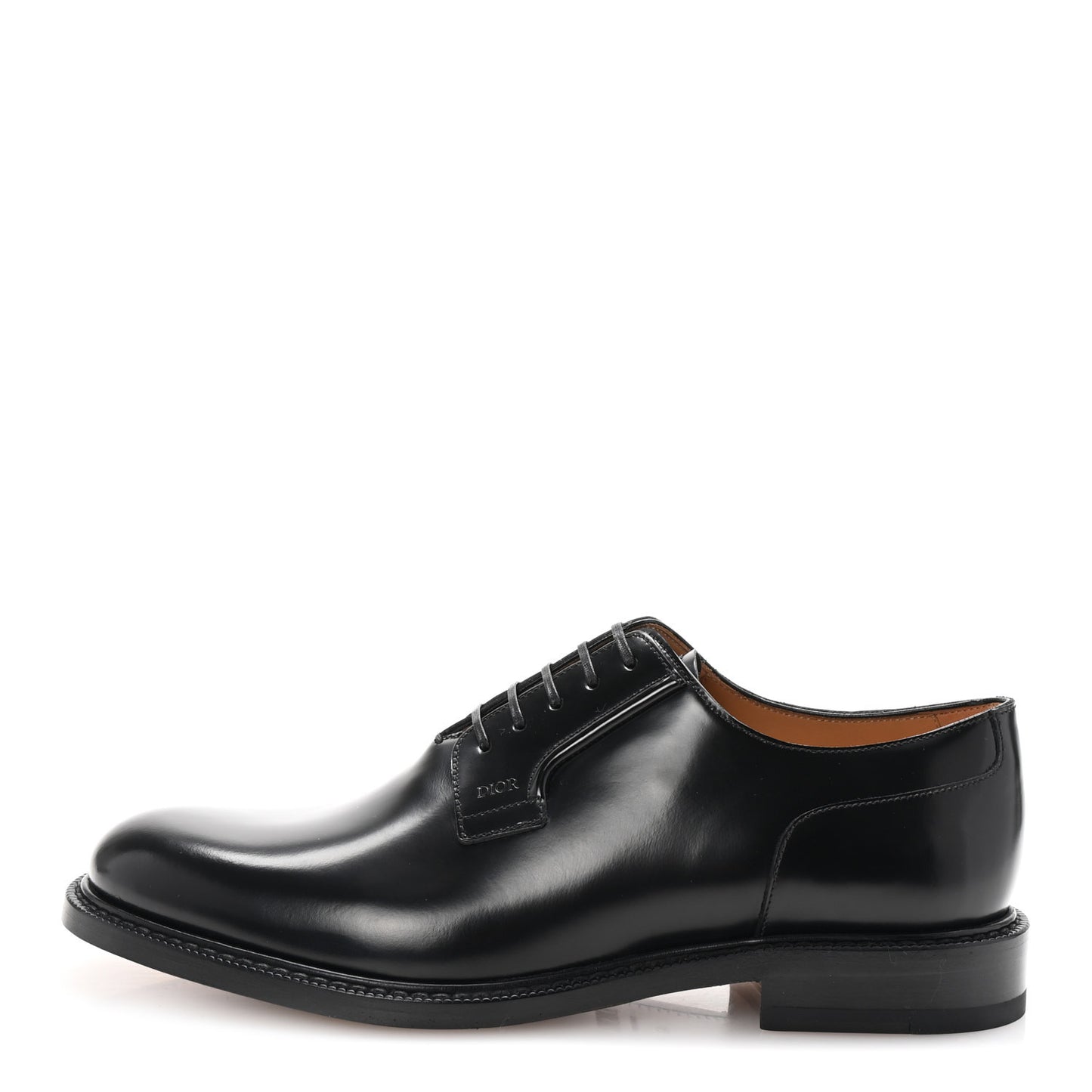 Calfskin Mens Derby Shoes 42 Black