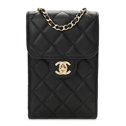 Chanel Caviar Quilted Classic Phone Holder Black 1 of 12