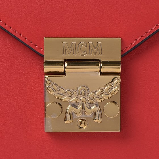 MCM Calfskin Patricia Crossbody Bag Red 9 of 15
