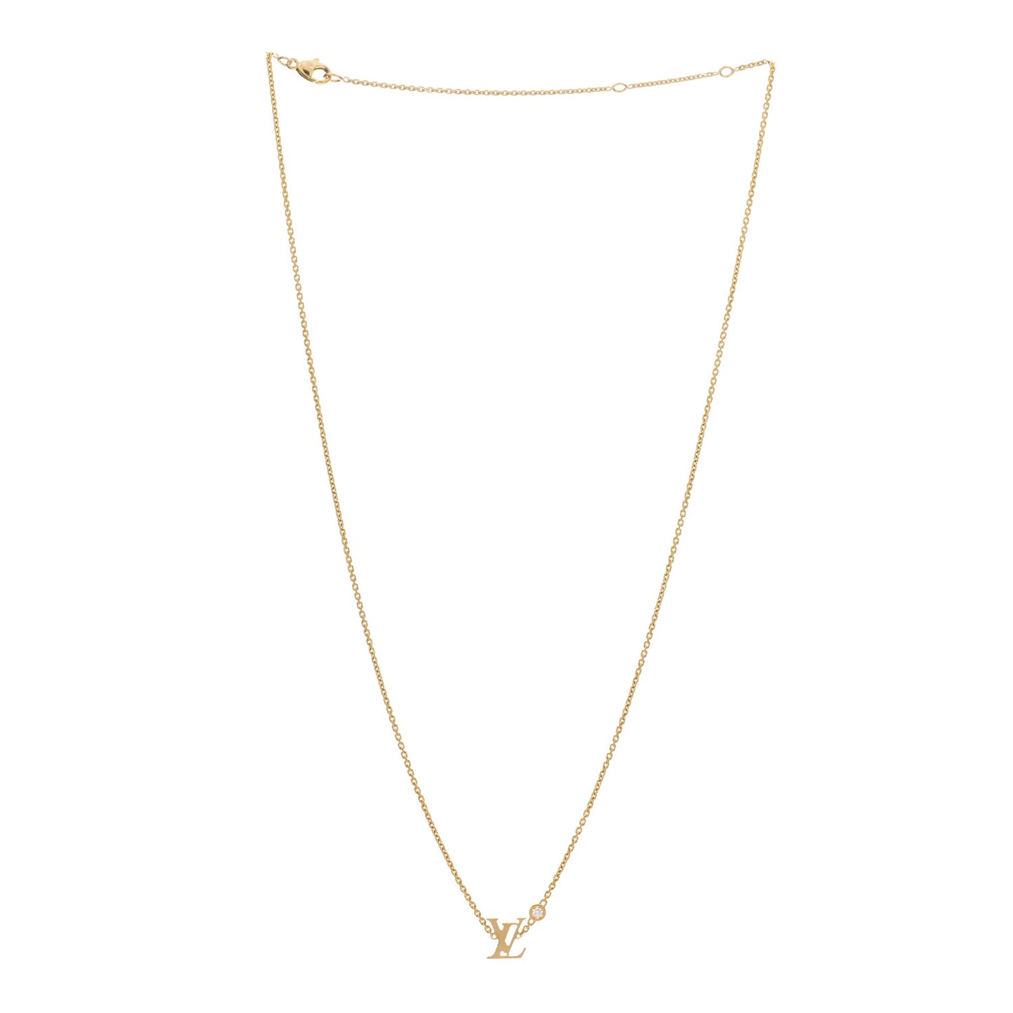 18K Yellow Gold Diamond Idylle Blossom LV Pendant Necklace