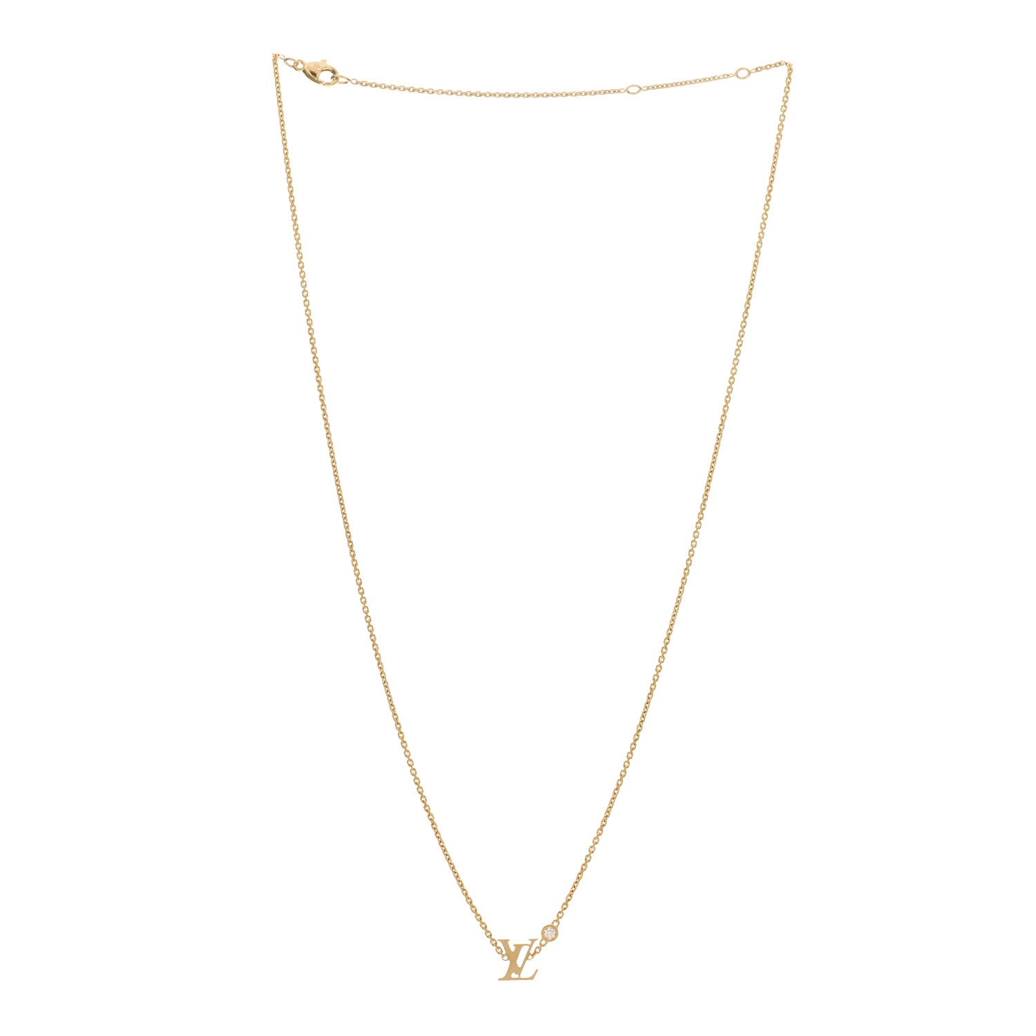 Louis Vuitton 18K Yellow Gold Diamond Idylle Blossom LV Pendant Necklace 2 of 3
