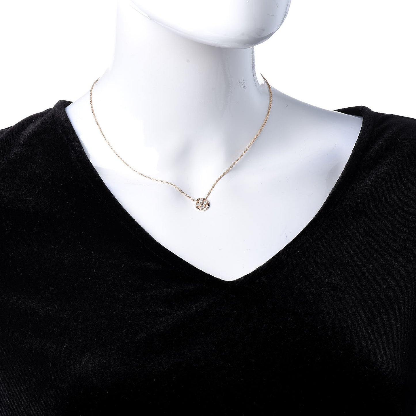 18K Pink Gold Diamond Blossom BB Pendant Necklace