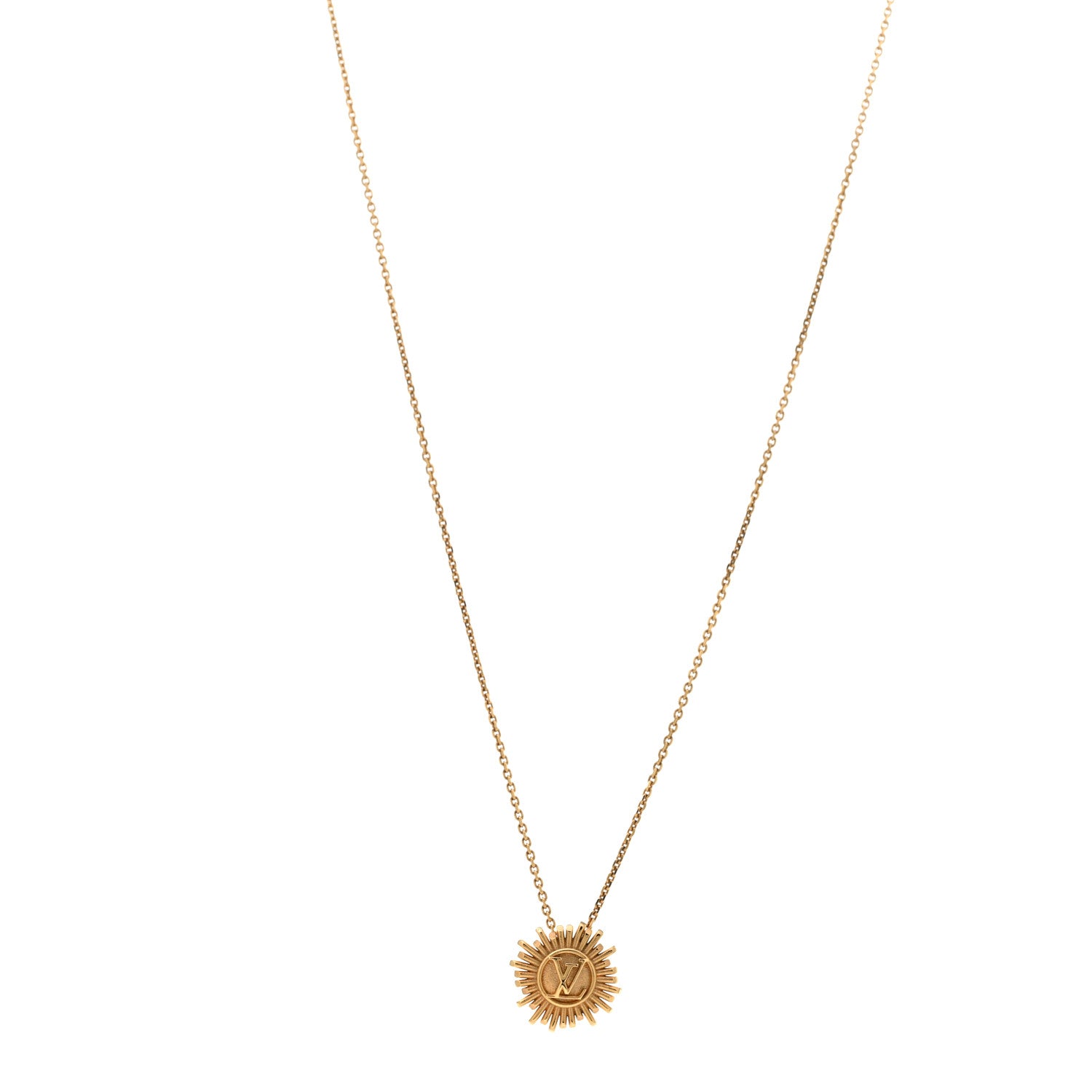 Louis Vuitton Brass Vendome Necklace Gold 1 of 6
