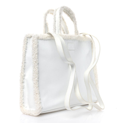 Telfar X UGG Crinkle Patent Shearling Medium Shopping Bag White 2 of 10