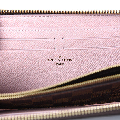 Louis Vuitton Damier Ebene Clemence Wallet Rose Ballerine 5 of 7