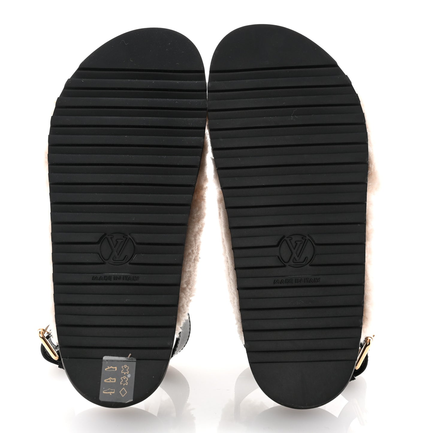 Shearling Paseo Sandals 39 Black
