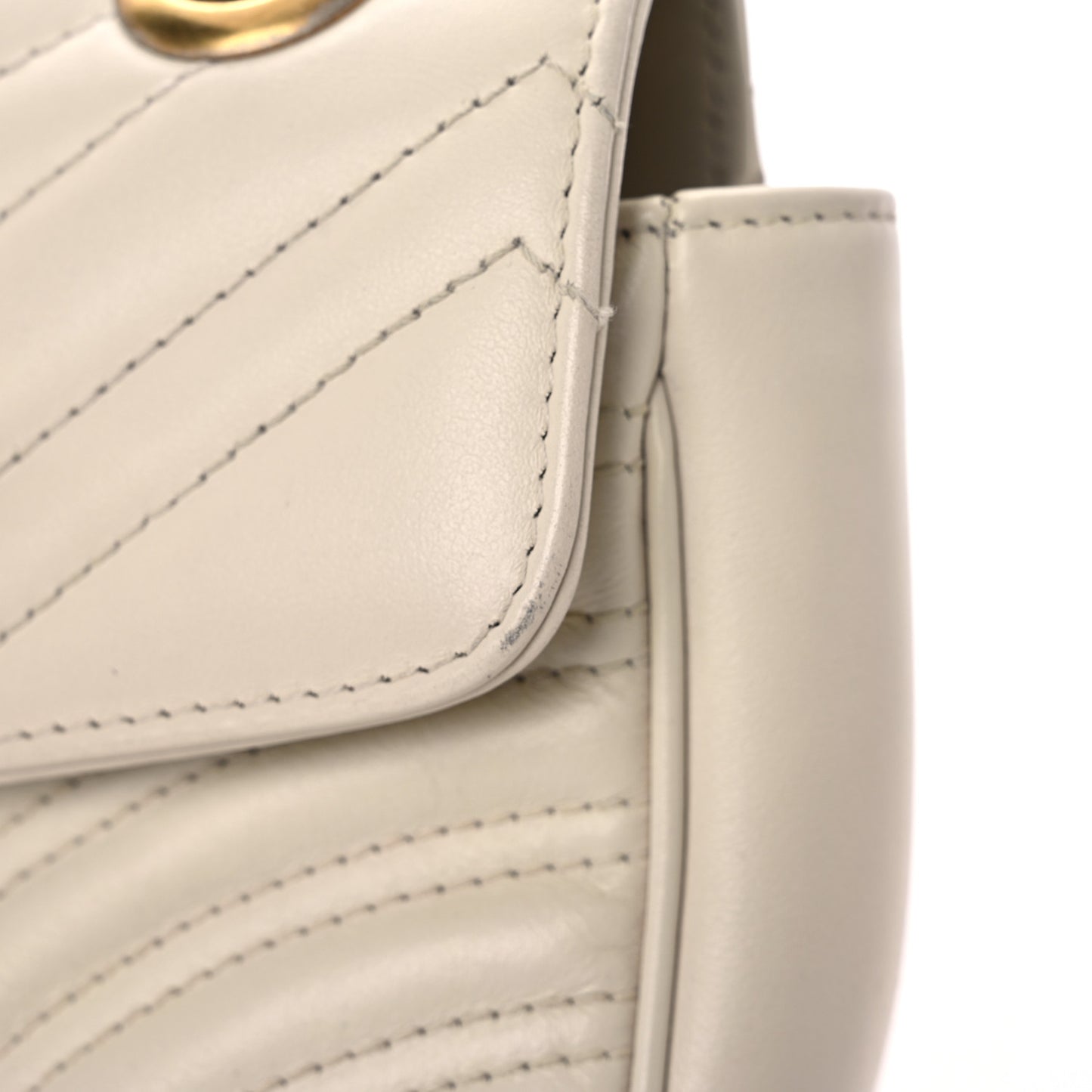 Calfskin Matelasse Small GG Marmont Shoulder Bag White