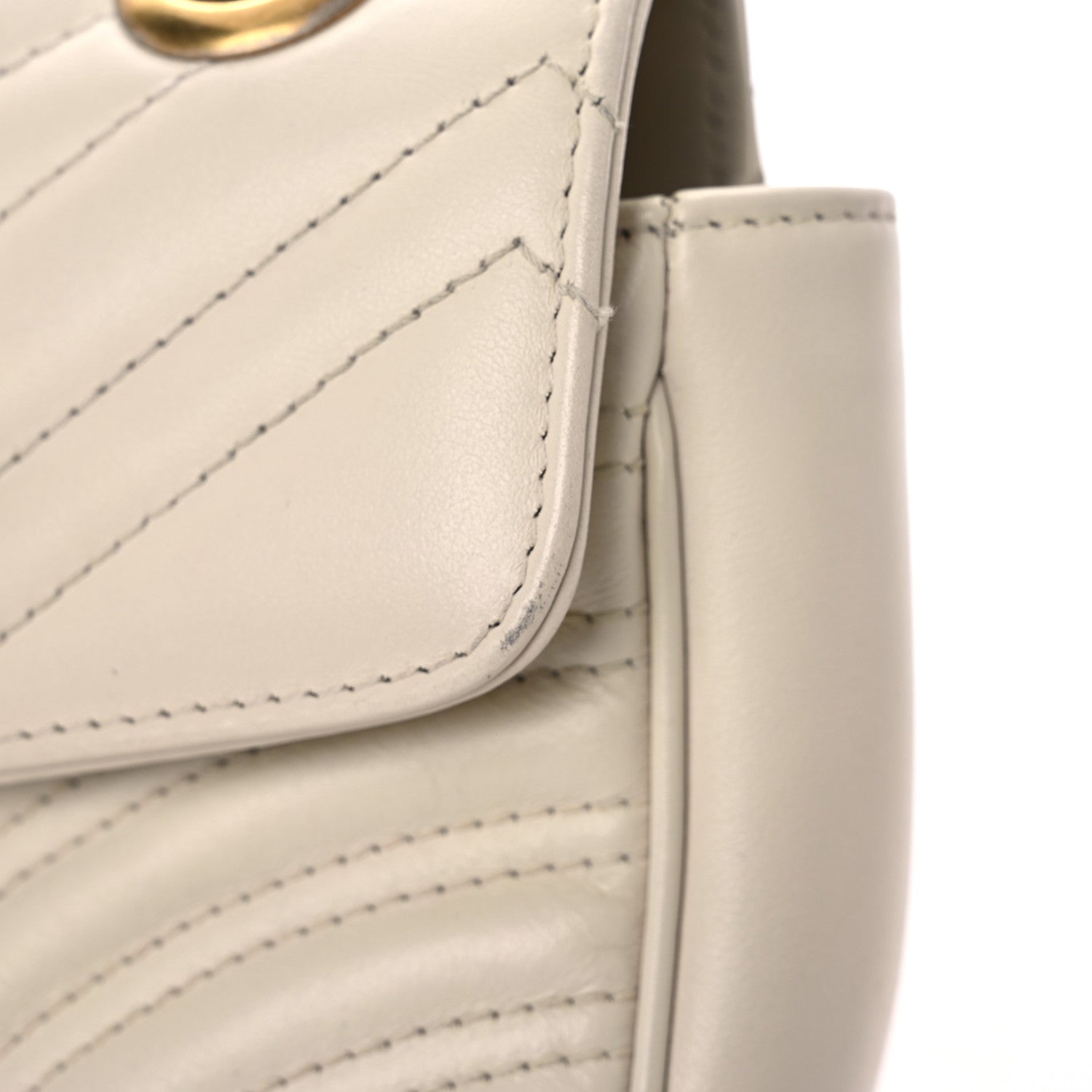 Gucci Calfskin Matelasse Small GG Marmont Shoulder Bag White 16 of 19