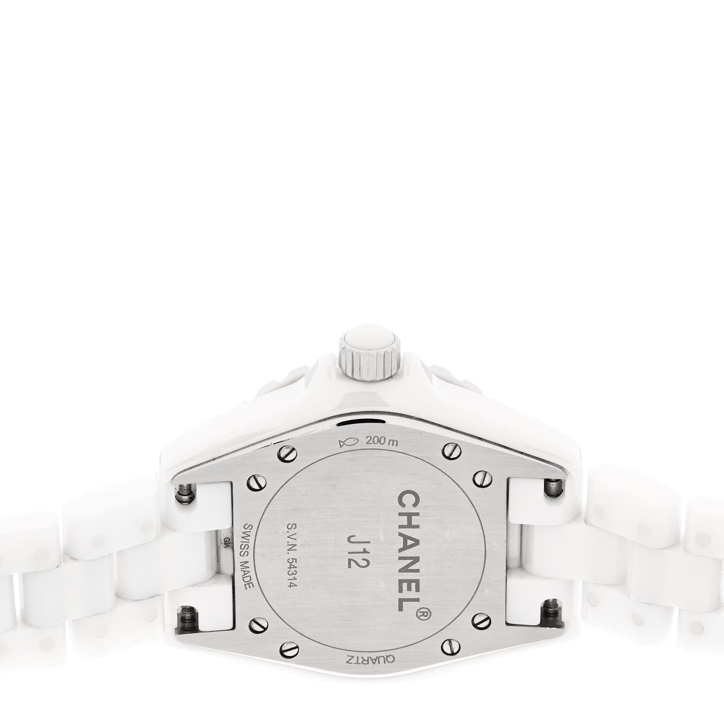 Stainless Steel Ceramic Diamond 33mm J12 Quartz Watch White