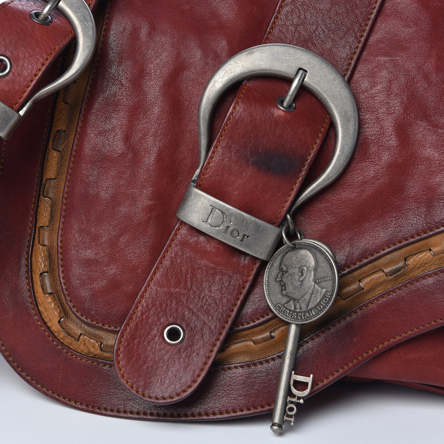 Calfskin Medium Gaucho Double Saddle Bag Red