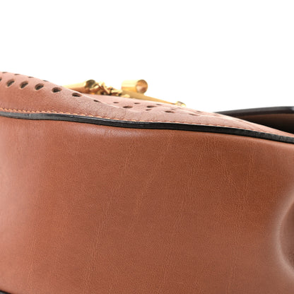 Chloe Calfskin Perforated Mini Drew Shoulder Bag Caramel 8 of 9