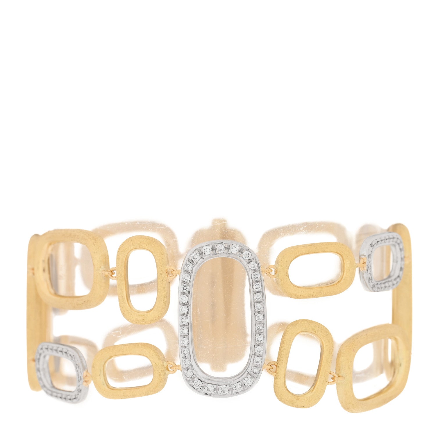 Marco Bicego 18K Yellow White Gold Diamond Mosaic Bracelet 1 of 3