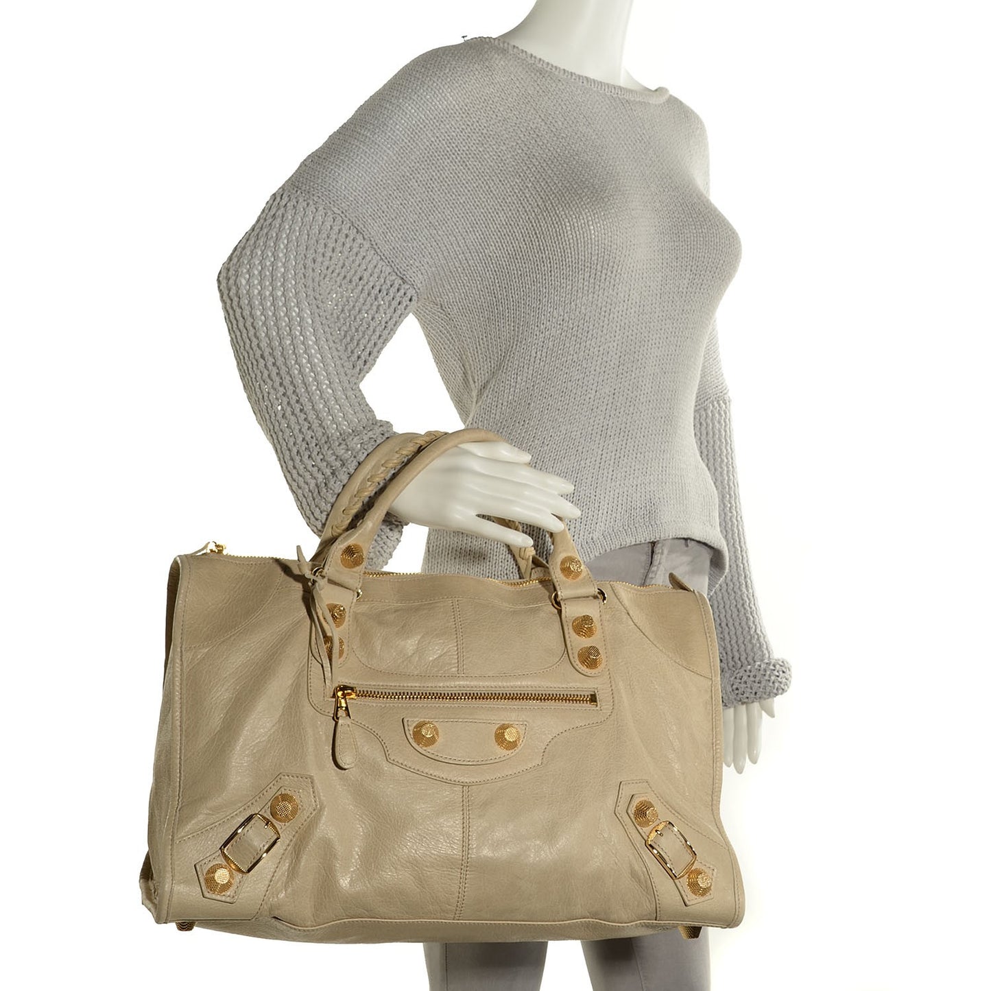 Agneau Giant 21 Gold Hardware Work Praline