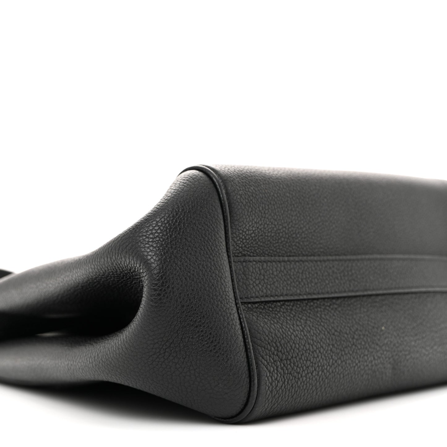 Grained Calfskin Small Folded Cabas Black
