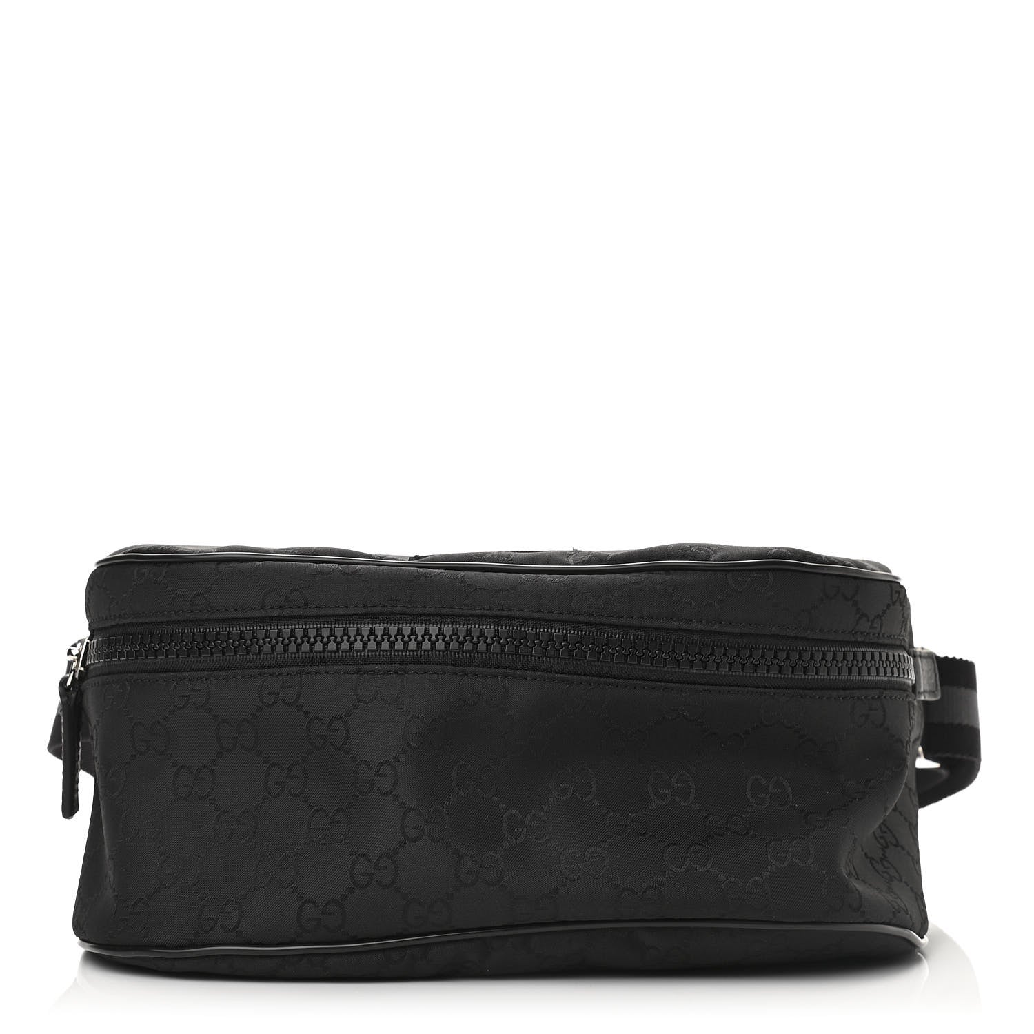 Gucci Nylon Monogram Fanny Pack Belt Bag Black 1 of 10