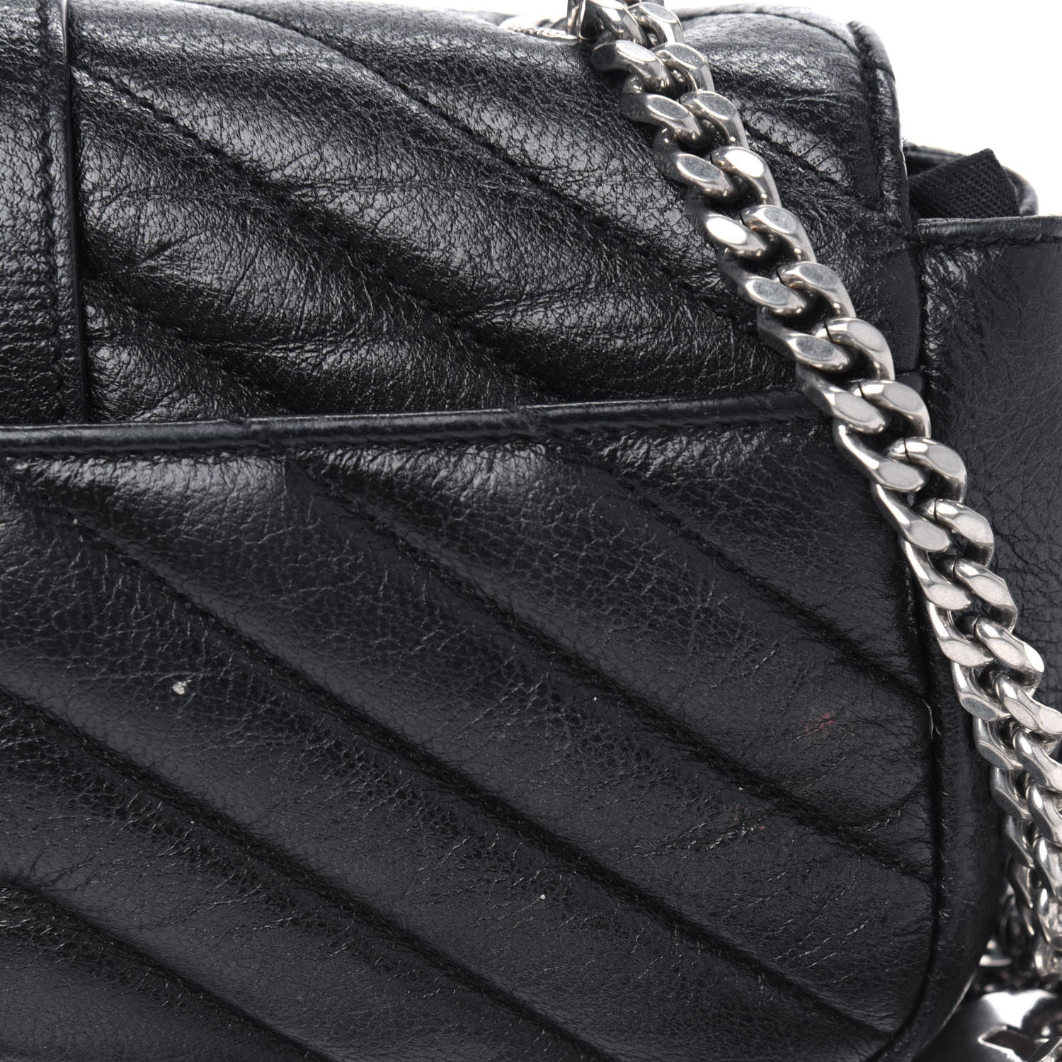 Saint Laurent Calfskin Matelasse Monogram Classic Baby Punk Chain Bag Black 10 of 11
