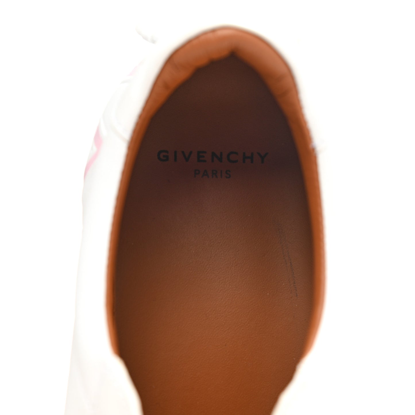 Calfskin Reverse Logo Urban Street Sneakers 36.5 White Pink