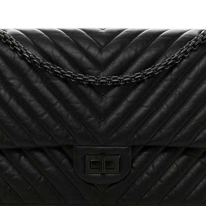 Chanel Aged Calfskin Chevron Quilted 2.55 Reissue 226 So Black 8 of 10