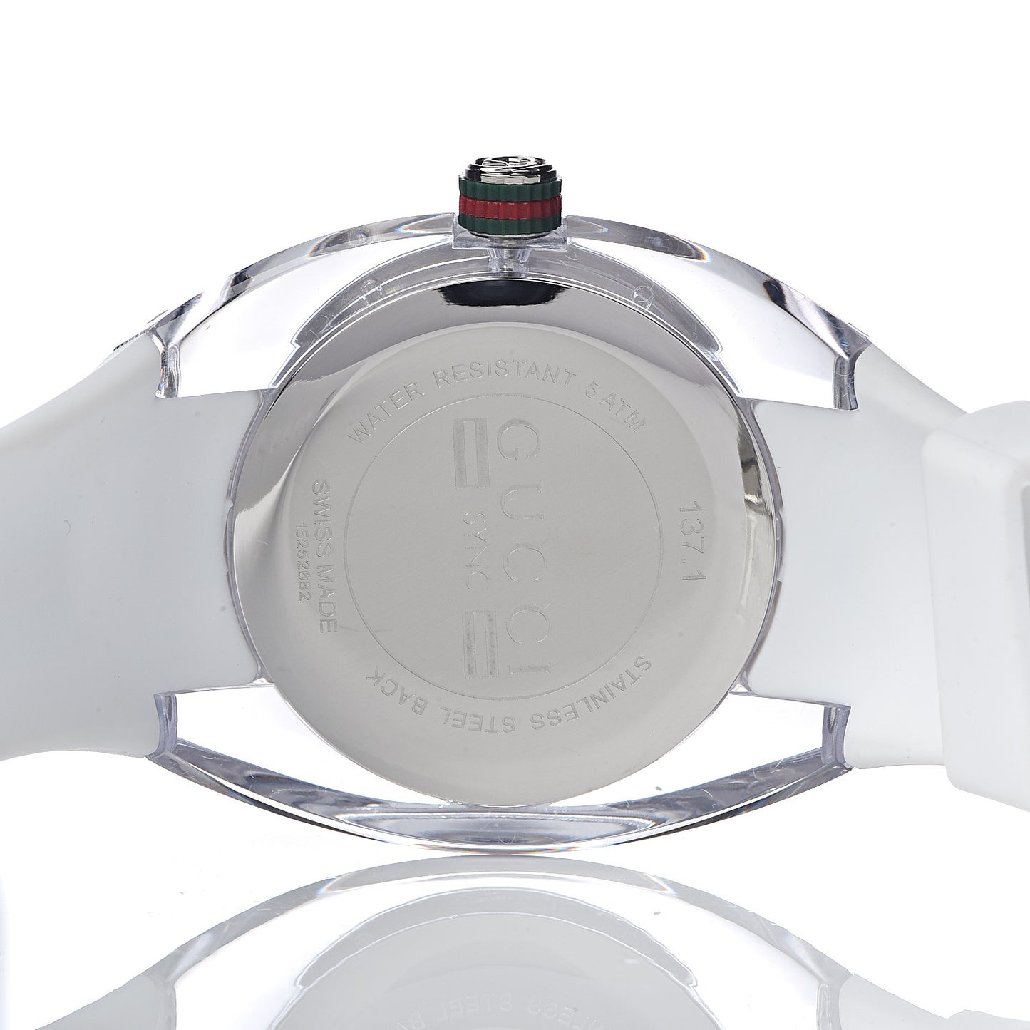 Stainless Steel Rubber 46mm Sync Web Quartz Watch White